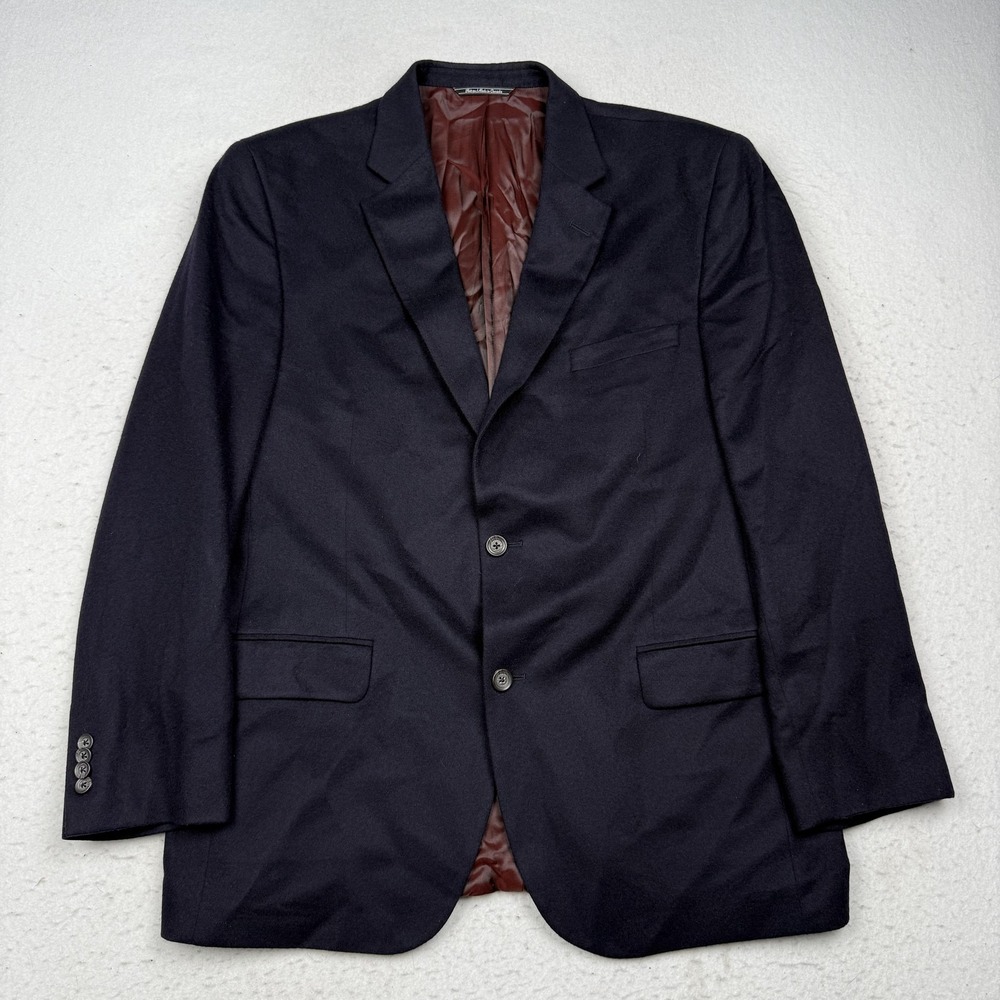 Jack Victor Blazer Mens 44R Blue 100% Cashmere Two Button Sport Coat Made Canada
